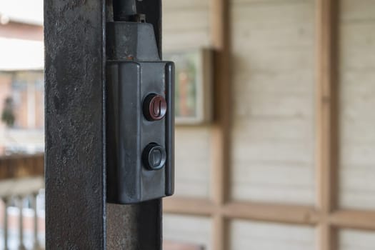 Steel chain pulley (Switch control) with rusty and vintage style in factory