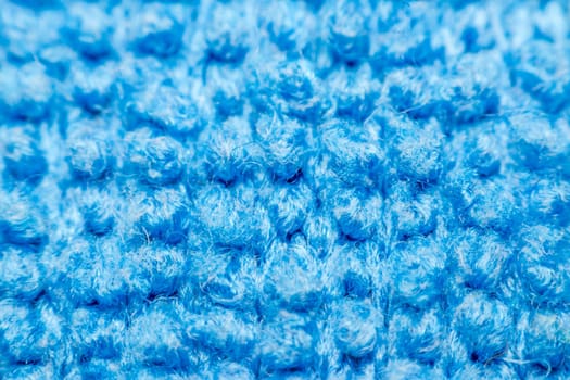 Macro of fabric weave texture surface blue color use for background