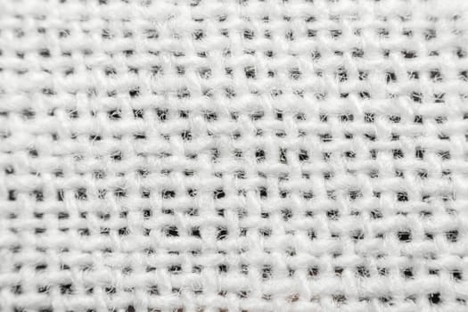 Macro of fabric weave texture surface white color use for background