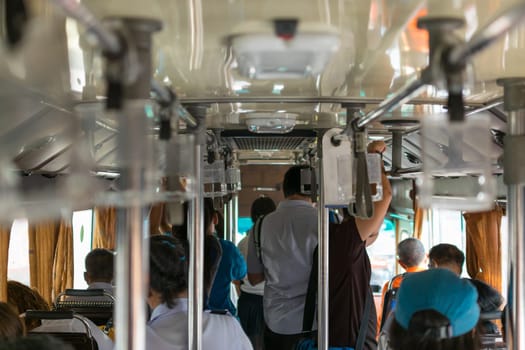 People travel by bus in Bangkok. Buses are one of the most important public transport system in Bangkok.