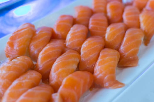 Sashimi salmon sushi buffets at Thai hotel