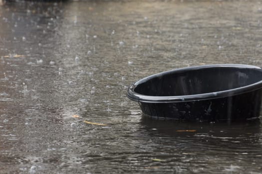 Water flood village. Problem with the drainage system.