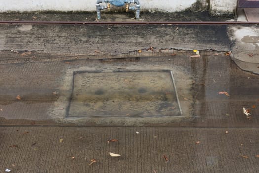 Working for drain cleaning. Problem with the drainage system.