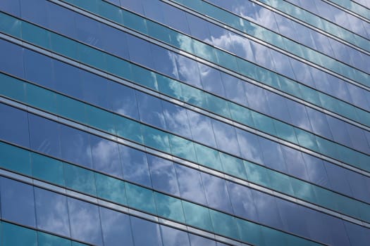 Big glass office building in a Bangkok city