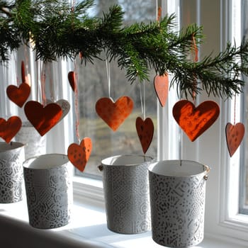 The window is traditionally decorated for winter prayers. High quality photo