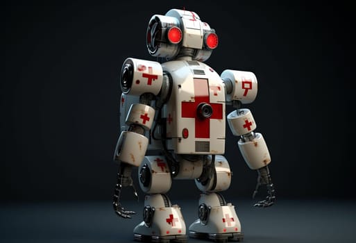 The old robot is tired. High quality photo