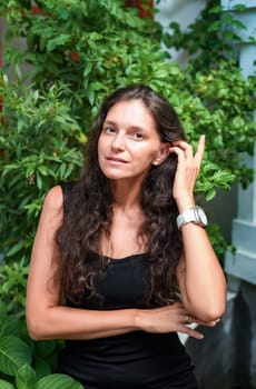 Selfie Portrait of 40 years old slavic woman close up without make up
