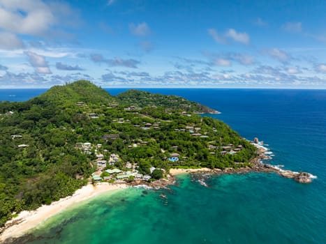 Tropical landscape with beautiful beaches. Seychelles, Mahe.
