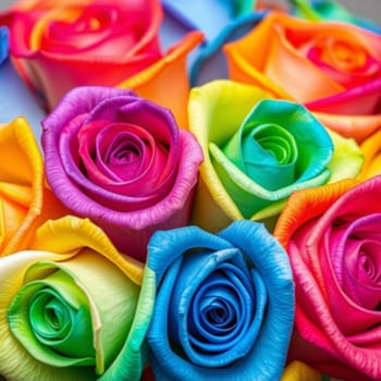 roses flowers bouquet gradient color beauty flora valentine wedding love plants petals women's day generated ai alt illustration render . High quality 3d illustration