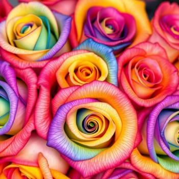 roses flowers bouquet gradient color beauty flora valentine wedding love plants petals women's day generated ai alt illustration render . High quality 3d illustration