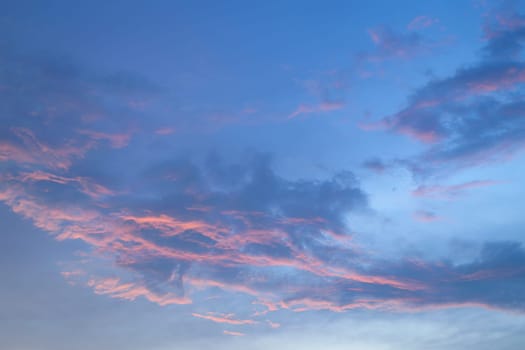 Nature cloudscape with red sky and storm cloud