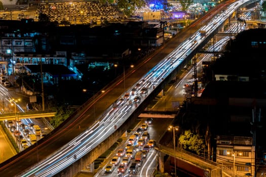 Nighttime of Bangkok city. Bangkok is the capital and the most populous city of Thailand.