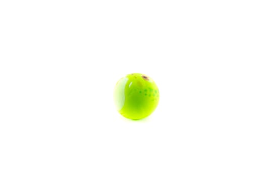 Green ball pet toy isolated on white background