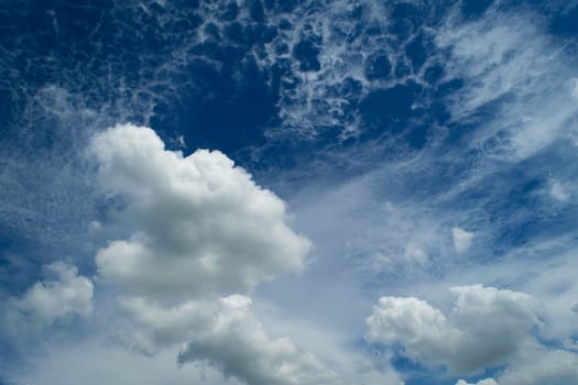 Nature cloudscape with blue sky and white cloud