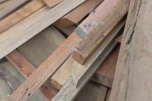 Timber wood from natural hardwood in warehouse for a construction