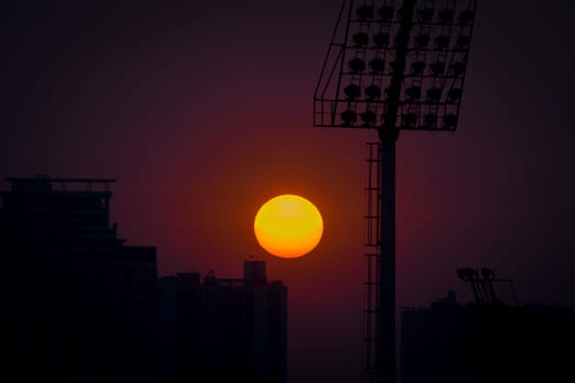 Morning Sky with Sunrise and silhouette sportlight