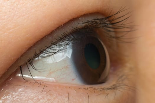 Macro of eye black color of asia human