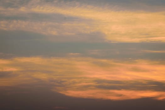 Nature cloudscape with red sky and white cloud