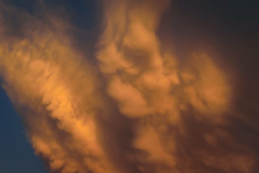 Nature cloudscape with red sky and storm cloud