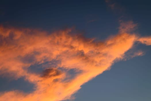 Nature cloudscape with red sky and storm cloud