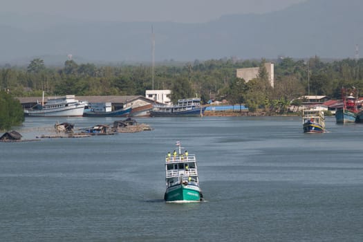 Chanthaburi, Thailand - December 31, 2015 : Unidentified fishing boat is out fishing. Fishermen is a career that has been popular in the seaside city of Thailand.