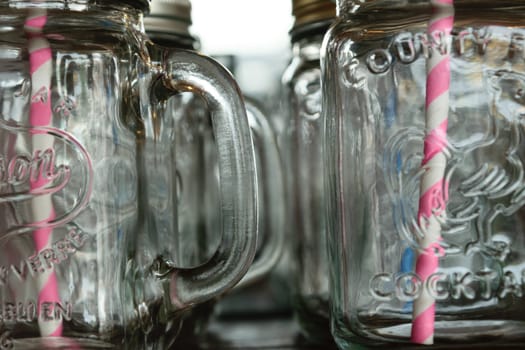 Empty jar with straw