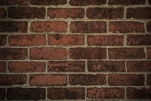 Red Brick wall texture background surface natural color , process in vintage style