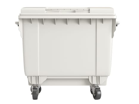 Large industrial waste bin on transparent background 3d