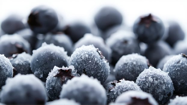 Storage of frozen berries in winter. Frozen blueberries. High quality photo