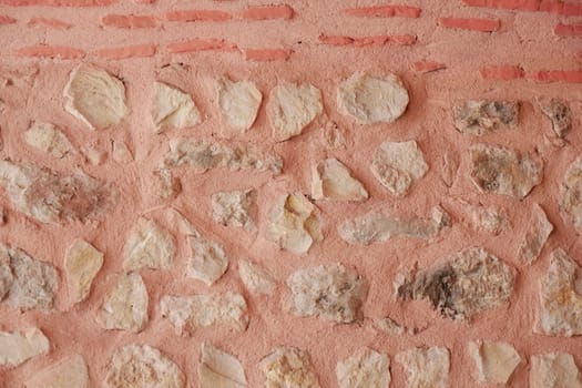Natural stones and clay structures create an interesting design.