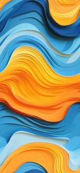 A symphony of color and motion bold graphic illustration - Generative AI. Striped, yellow, orange, blue.