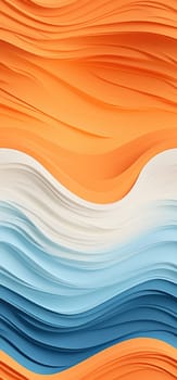 Abstract waves of orange, yellow, and blue waves bold graphic illustration - Generative AI. Bright, wallpaper, waves, orange, blue.
