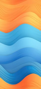 Abstract waves of orange, yellow, and blue waves bold graphic illustration - Generative AI. Bright, wallpaper, waves, orange, blue.
