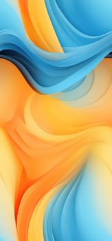 Energetic orange, yellow, and blue waves bold graphic illustration - Generative AI. Colorful, waves, wallpapers, blue, orange.