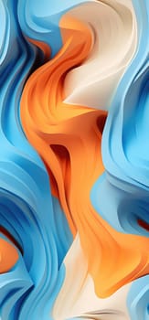 Abstract waves of orange, yellow, and blue waves bold graphic illustration - Generative AI. Iphone, wallpapers, waves, blue, orange.