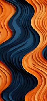 Vertical waves of orange, yellow, and blue waves bold graphic illustration - Generative AI. Iphone, max, wallpapers, orange.