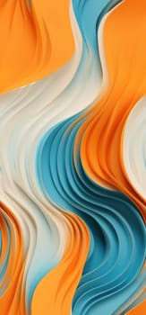 The vibrant energy of orange, yellow, and blue waves bold graphic illustration - Generative AI. Iphone, trendy, wallpapers, orange.