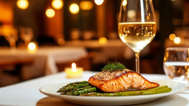 fried salmon on a plate, Generative AI, food