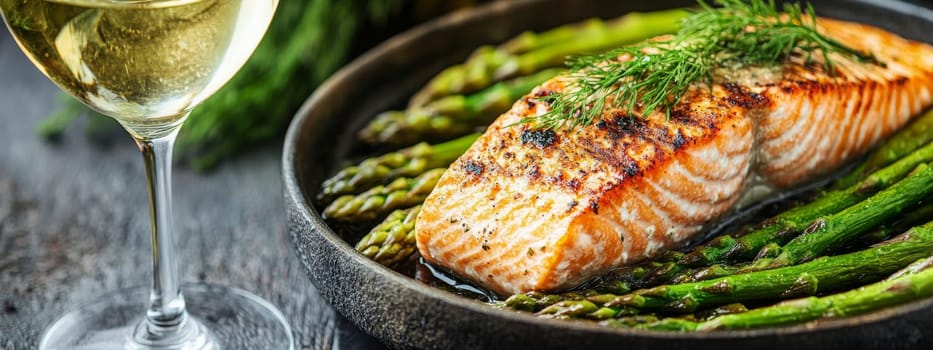 fried salmon on a plate, Generative AI, food