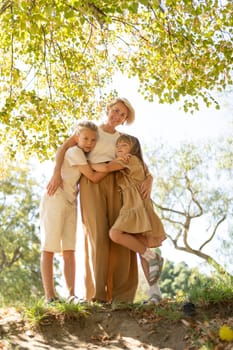 Family enjoying a sunny day outdoors together