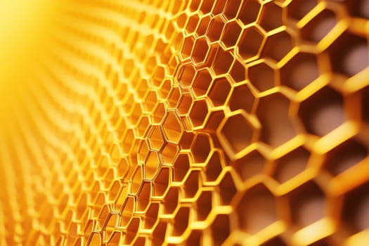 This image features a mesmerizing display of hexagonal patterns in warm tones, creating a hypnotic effect. The soft focus enhances the beauty of the geometric design.