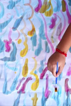 Abstract watercolor hand drawn colorful draw from children's handwriting, wallpaper, background