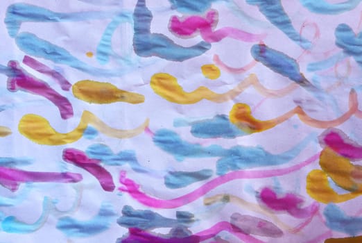 Abstract watercolor hand drawn colorful draw from children's handwriting, wallpaper, background