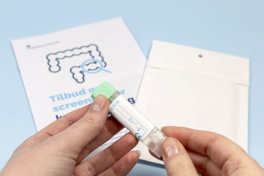 Rectal cancer screening test for home use and lab delivery. Copenhagen, Denmark - February 7, 2025