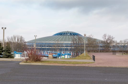 02.02.2025 - Minsk, Belarus - Shot of the multi purpose indoor sports arena called Chizhovka-Arena.
