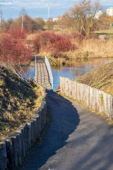 Shot of the small bridge over the river