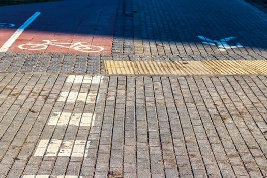 Jogging, walking, cycling path in the park