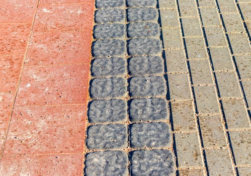 Close up shot of the three types of interlock bricks