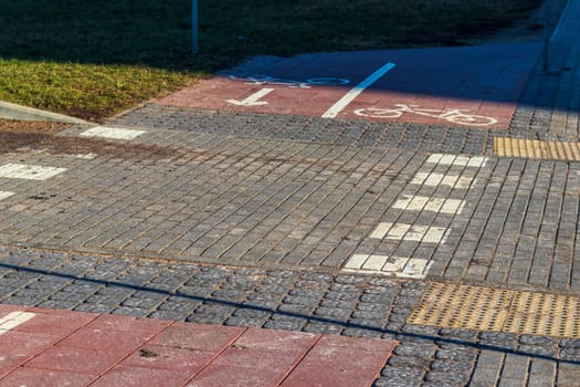 Jogging, walking, cycling path in the park