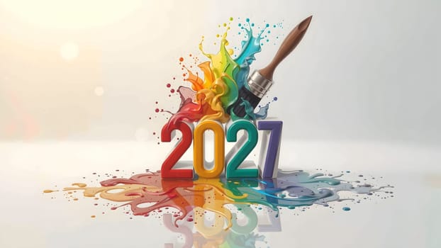 The Creative Happy New Year 2027 with Paint Strokes